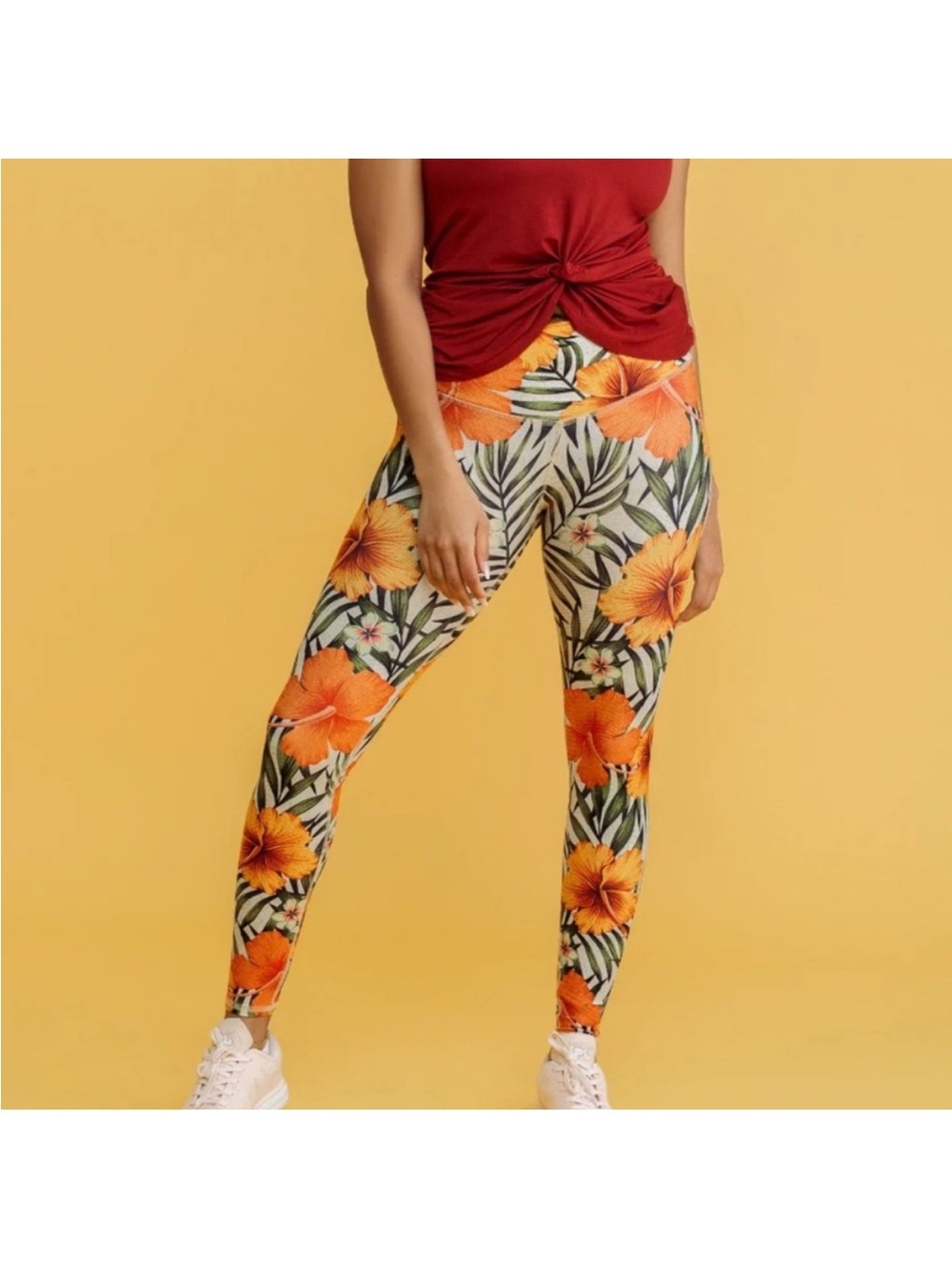 Niyama Sol hibiscus print leggings NEW XS fall yoga gym soft comfort athletic